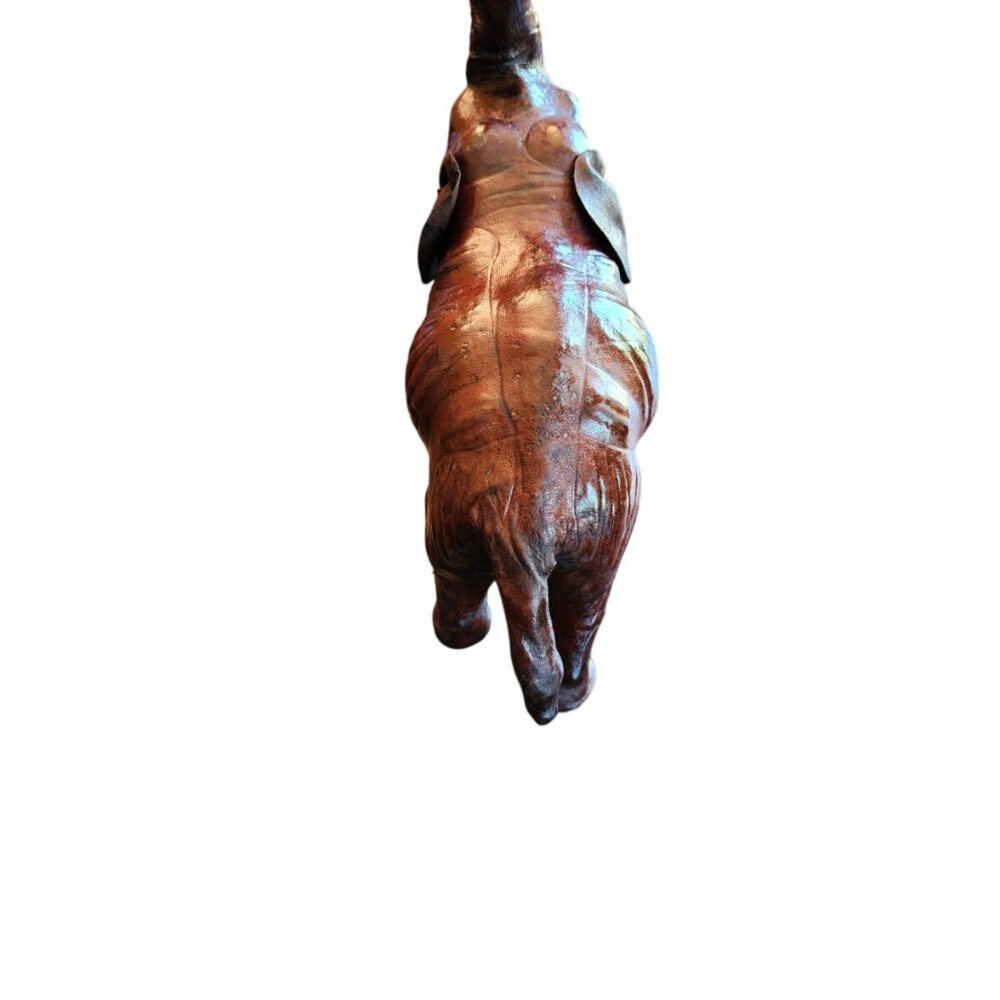 A wonderful mid 20th century Vintage Elephant –Brown Leather Statement Piece - Picture 8 of 11